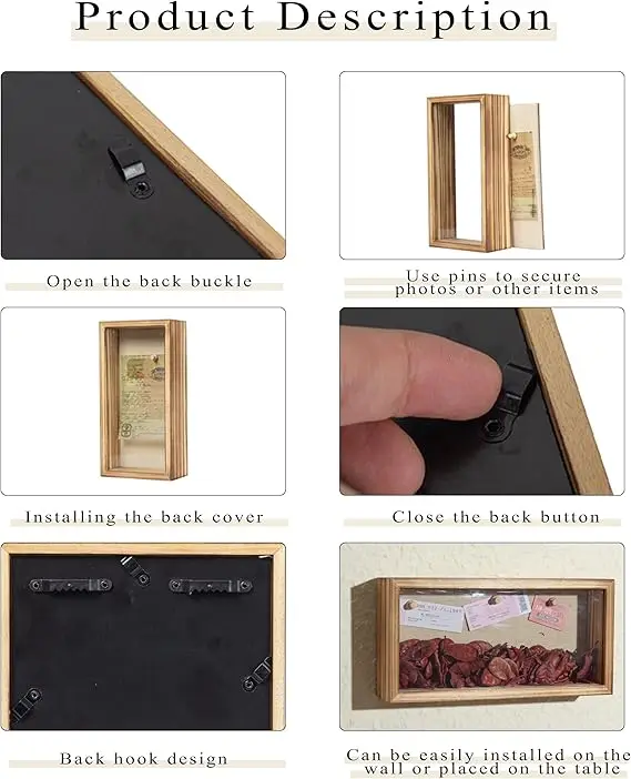 Wholesale New Design Shadow Box Frame 5x10 Shadow Box Display Case with Linen Back