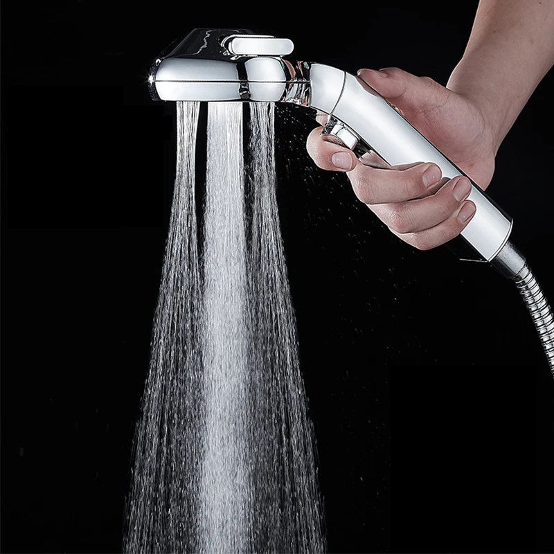 High Pressure Shower Head Hand Shower Pause Button Water Saving Shower