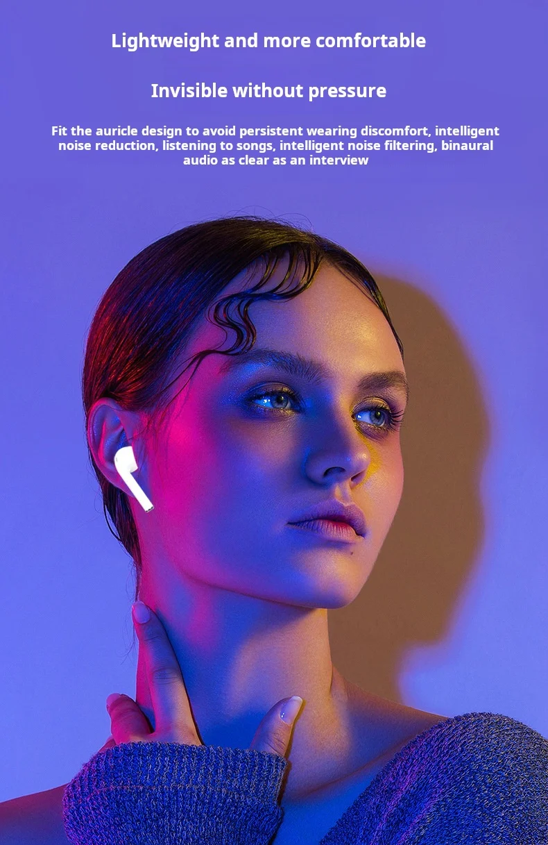 Private In-ear Wireless Headset Open Cover Automatic Matching Noise Reduction Sports Tws Stereo Bluetooth Earphone