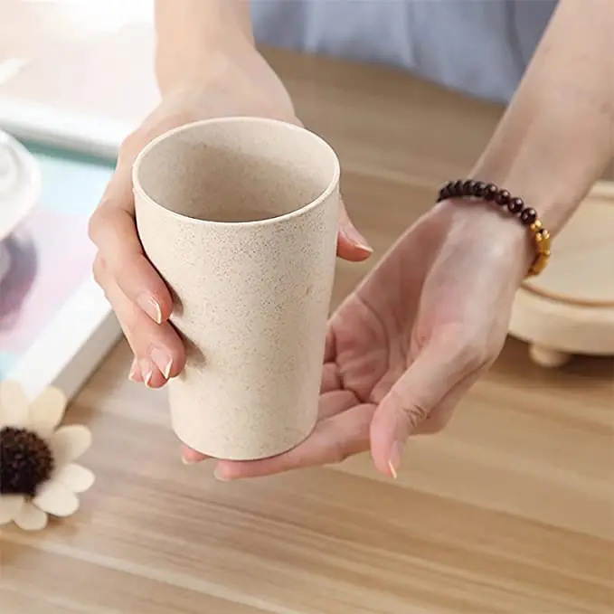 Небьющаяся кружка из пшеничной соломы, многоразовая кружка для питья 21 унция, кружки для воды