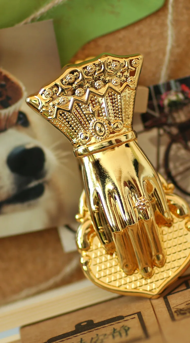 Vintage Lady's Hand Shaped Book Clip Gold Metal Paper Clips Travelers