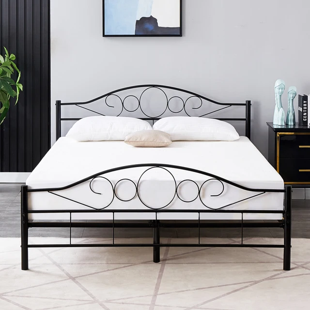 Classic Factory Home Use White   Metal Tube  Bed Frame Queen Size Bed For Children Apartment