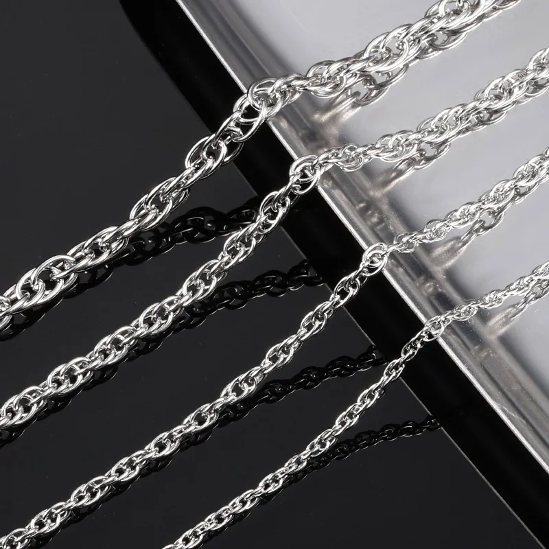 Charm Oshaped Cuban Chain 304 Stainless Steel Chain Roll Jewelry