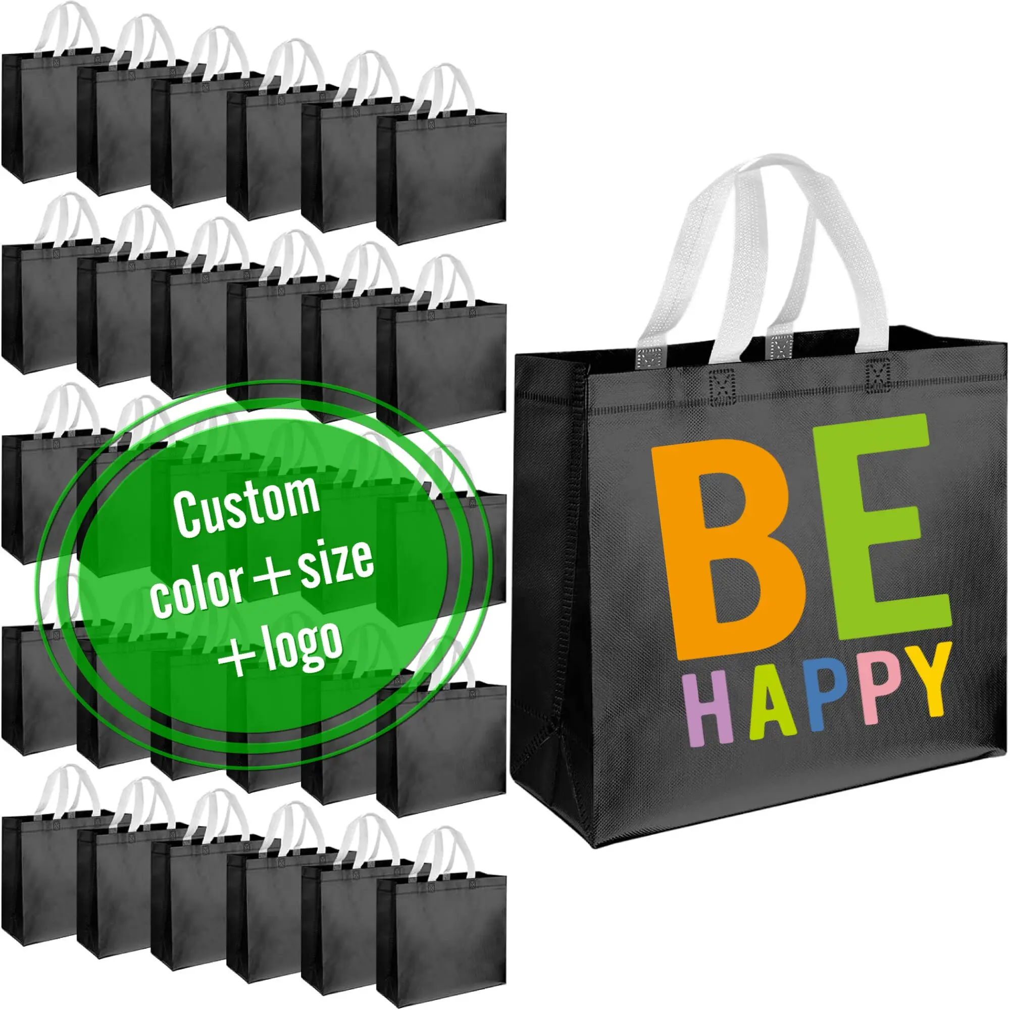 Foldable Non-woven Fabric Shopping Tote Bag pp Laminated Nonwoven Non Woven Fabric Carry Gift Shopping Tote Bag with logo factory