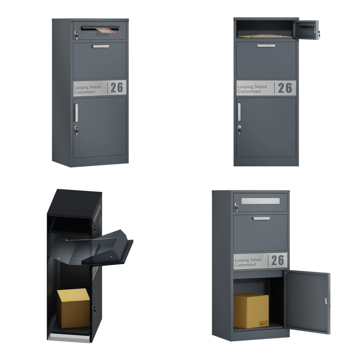 Waterproof Freestanding Outdoor Parcel Drop Box Self-Pickup Home Garden Mailbox Locker Burglarproof Mail Box with Lock