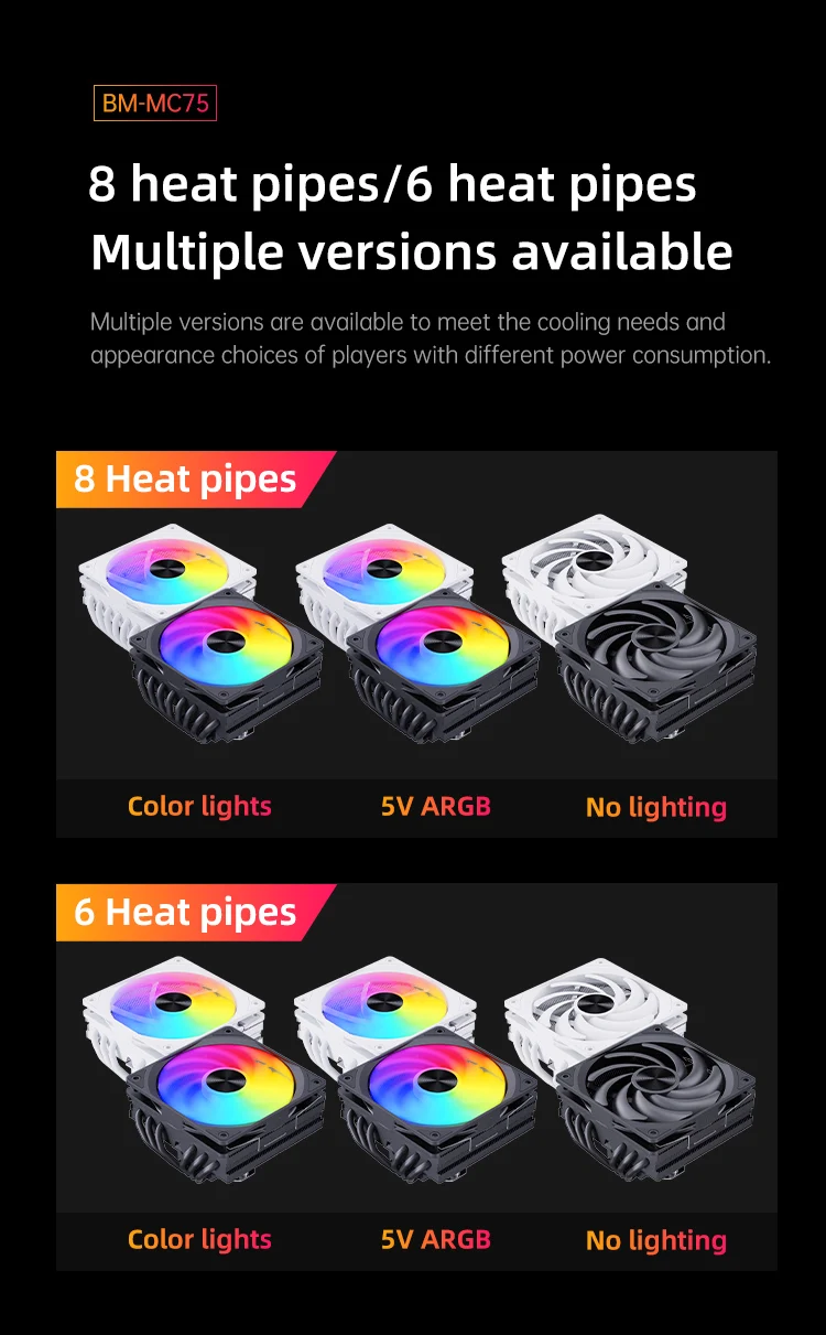 Heat Pipe Cpu Fan, SNOWMAN, PWM, FRGB - detail 26