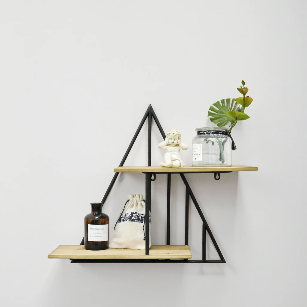Prateleira Decorativa de Parede de 2 Níveis em Metal e Madeira, Prateleiras  Flutuantes Rústicas para Decoração de Móveis| Alibaba.com, image size:1024x1024