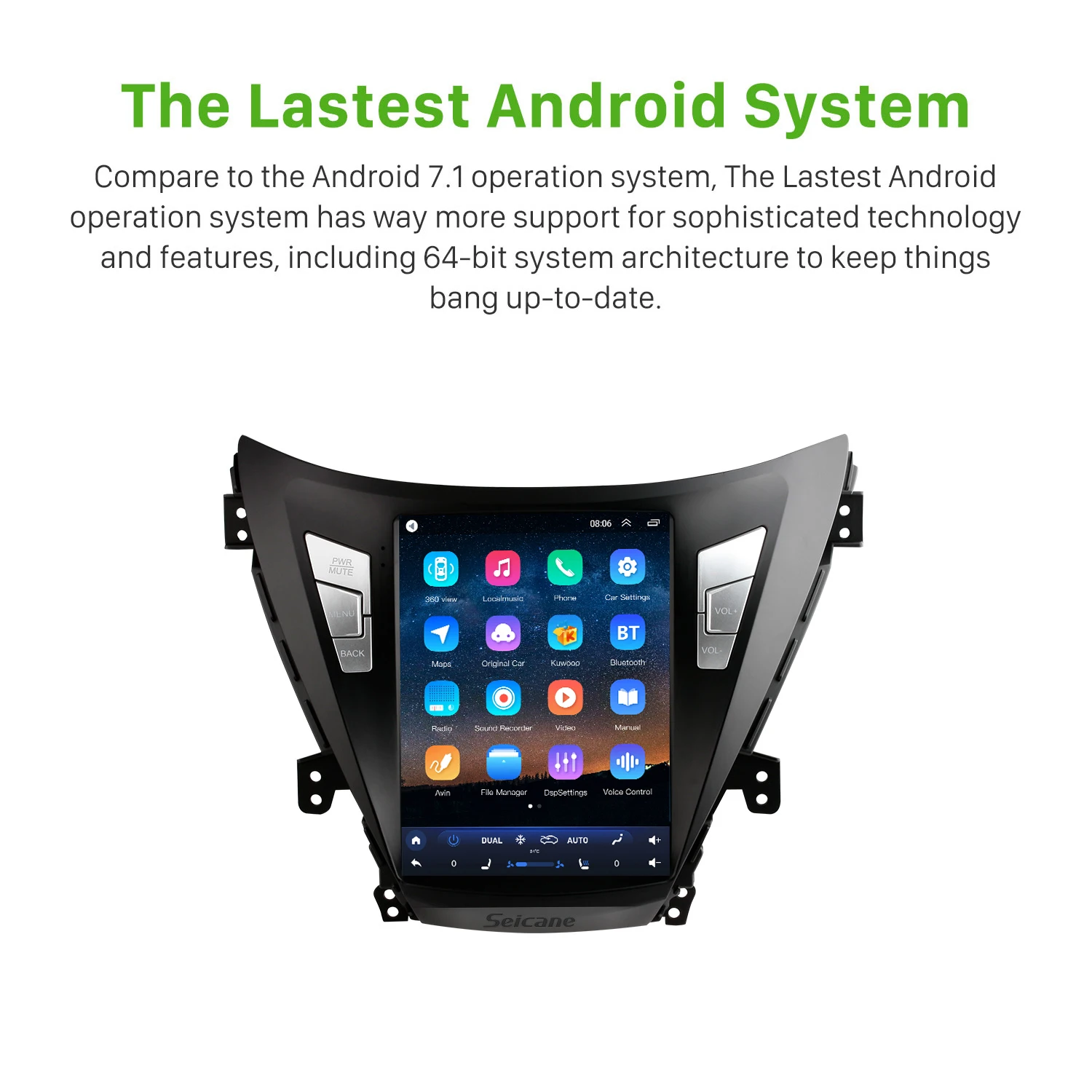 Touchscreen Cra Radio Android 10.0 9.7 Inch GPS Navigation System USB Support Digital TV Carplay  for Hyundai Elantra 2011-2013