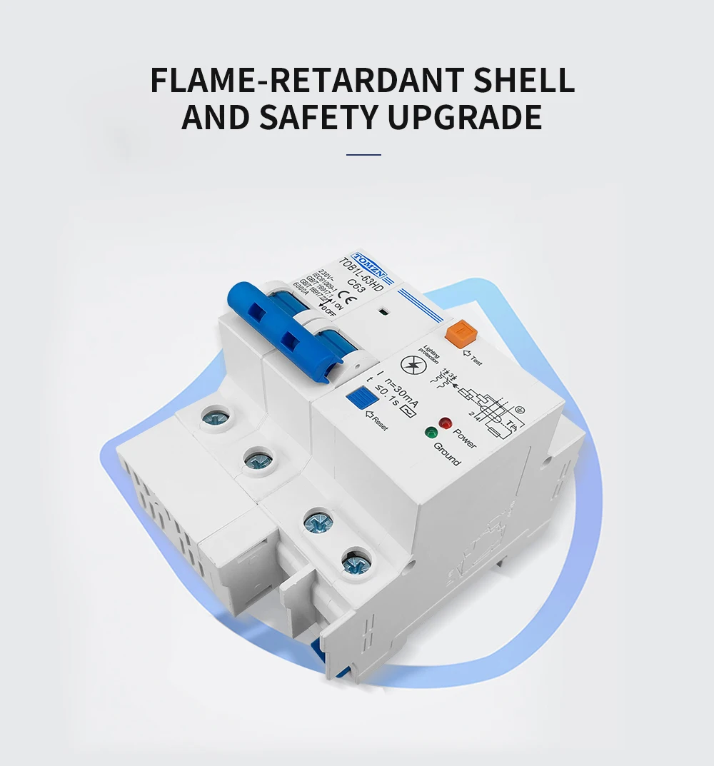 Main Switch Residual Current Circuit Breaker with Surge Protector RCBO MCB with Lightning protection SPD