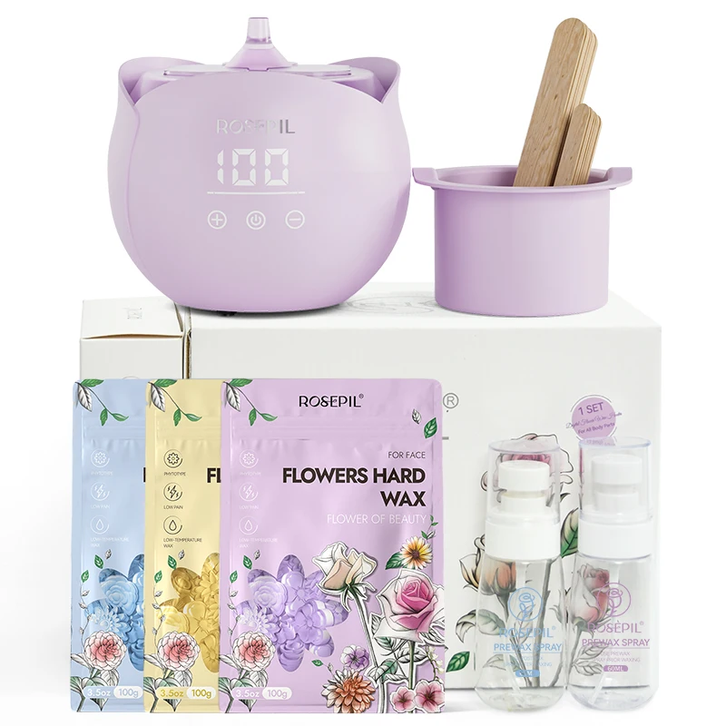 ROSEPIL 450ml Depilatory Wax Heater Kit Fast Shipping Mini Portable Digital Wax Warmer Set for Hair Removal