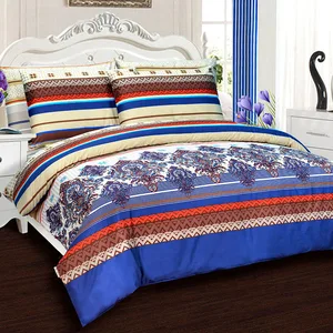 Custom 6 Pieces Queen Size Bed Sheet Duvet Cover Set Luxury Bed Linen Sheet 500 Thread Count 100% Cotton Printed Bed Sheet Sets