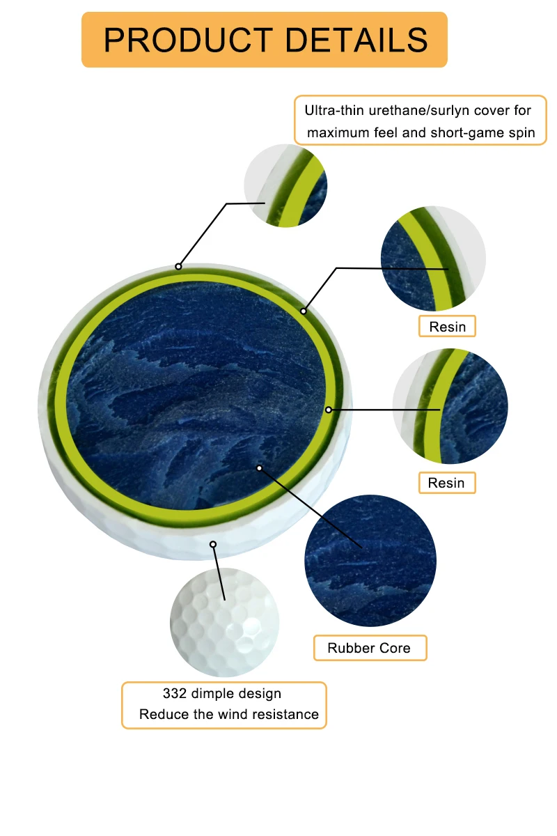 Wholesale 2 3 4 5 Pieces Golf Balls Soft Usga Standard Custom Durable