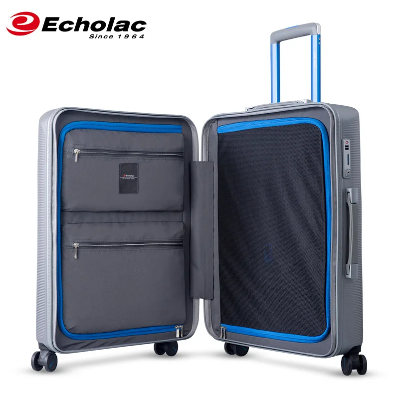 Smart Luggage Automatic Weighting and Alarm System PC Luxury Spinner Unisex ECHOLAC -SMART