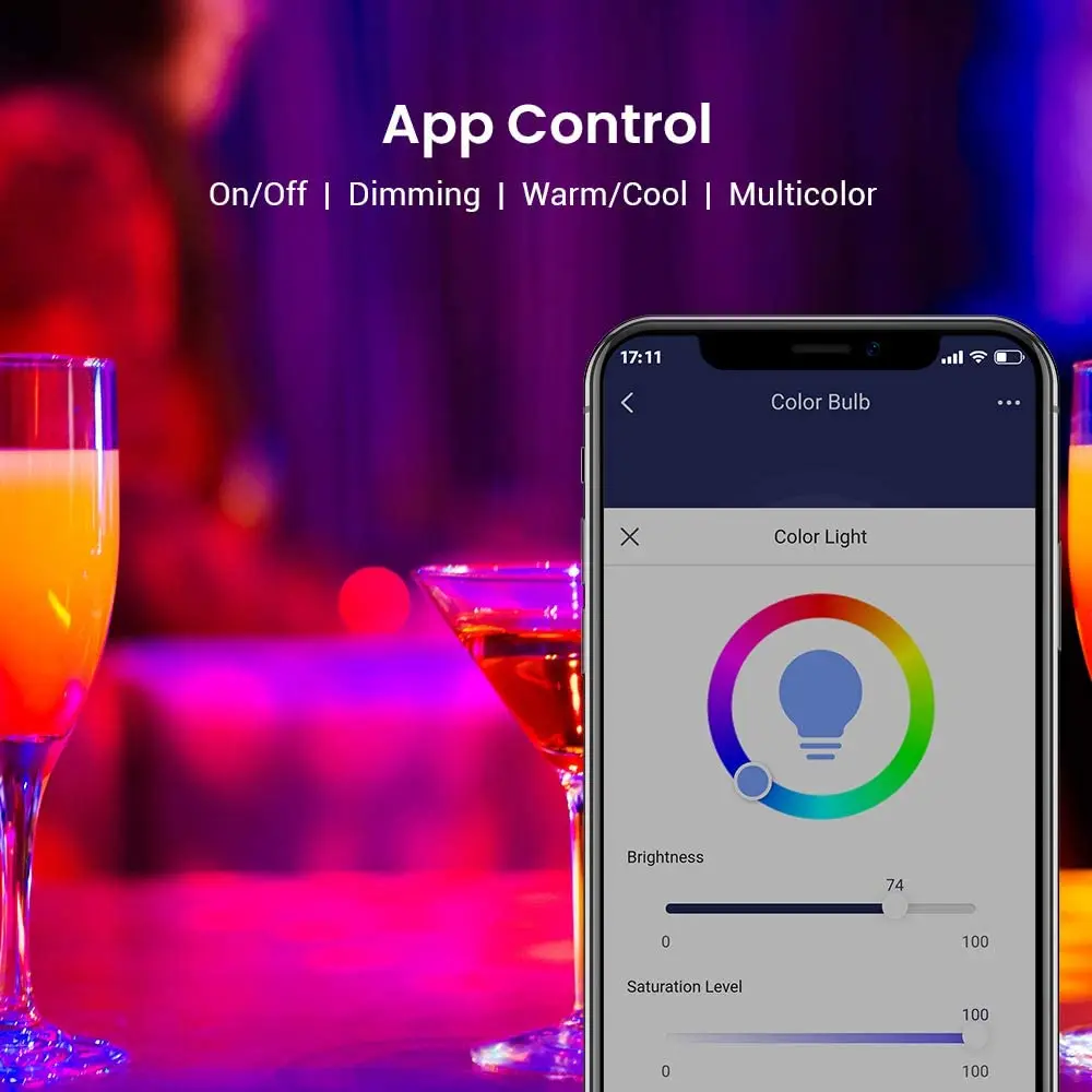 Homekit APP Control WiFi Smart LED Light Bulb E27, 9W with Voice ...
