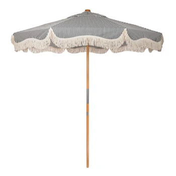 Customize Logo Beach Paper  Umbrella Parasol  Beach Patio Umbrella With Fringe Tassels  Outdoor Sun Parasol for Chair