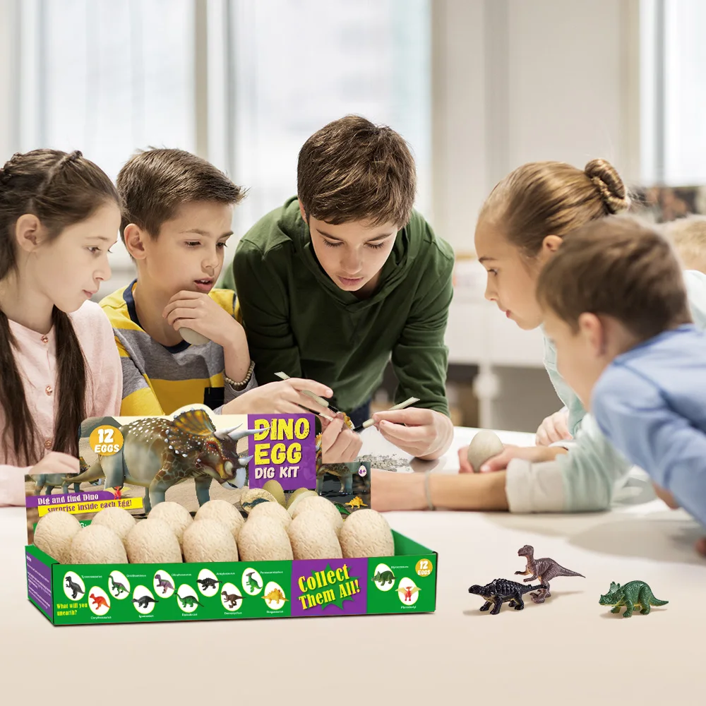 Dinosaur Egg Excavation Dig Kit Dig It Out Dinosaur Fossil Toys 12 Dino Eggs Dig Set Science Educational Kits STEM Toys for Kids