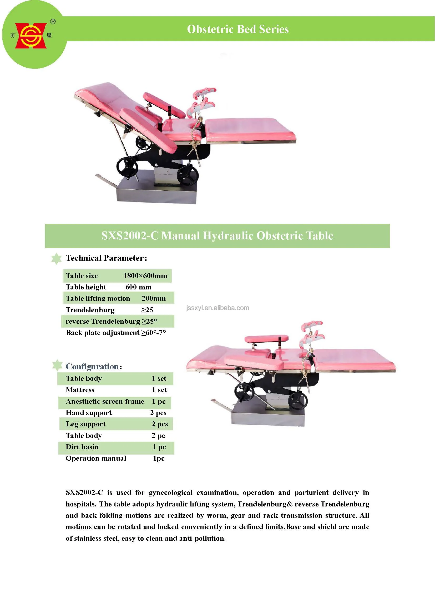 Obstetric Hydraulic Birthing Bed Gynecological Delivery Bed Medical