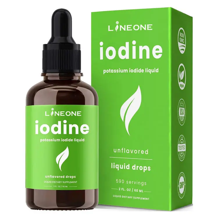Private OEM Support Drops Iodine potassium iodide liquid Tasteless Focus Energy Boost Health Drops Supplement factory