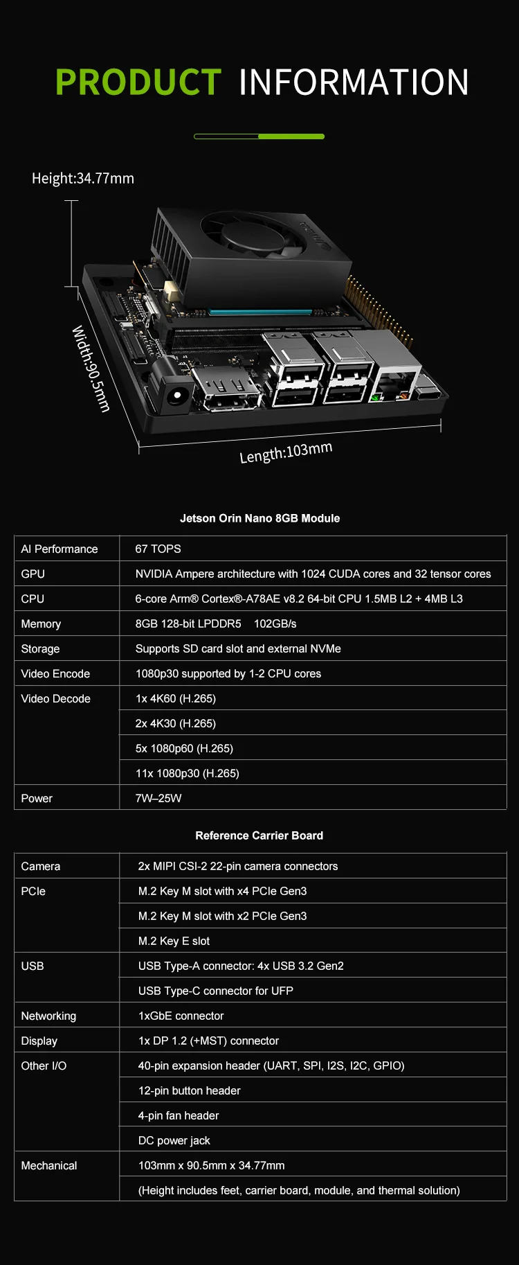 NVIDIA Jetson Orin Nano Developer Kit - AI-Powered Robotics for Smart ...