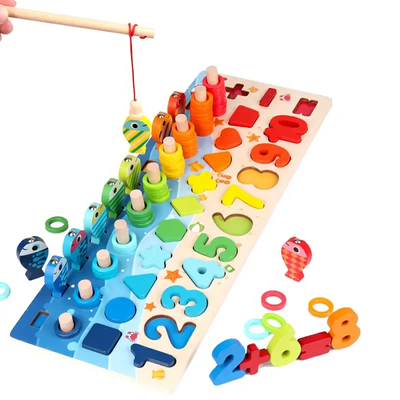 High Quality Wooden Number Puzzle Sorting Counting Game Toy For ...