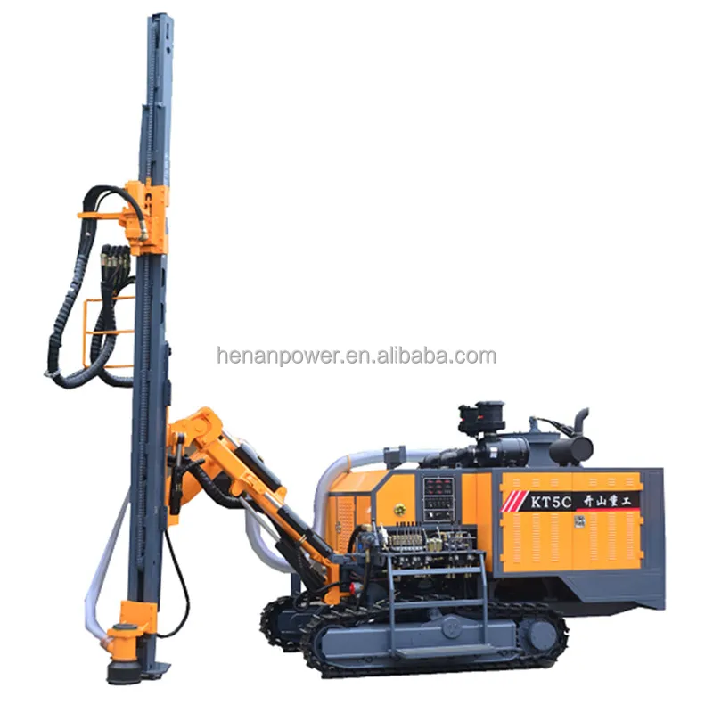 KT5C Integrated 25m Crawler Diesel DTH Blast Hole Mining Drill Rig with Air Compressor