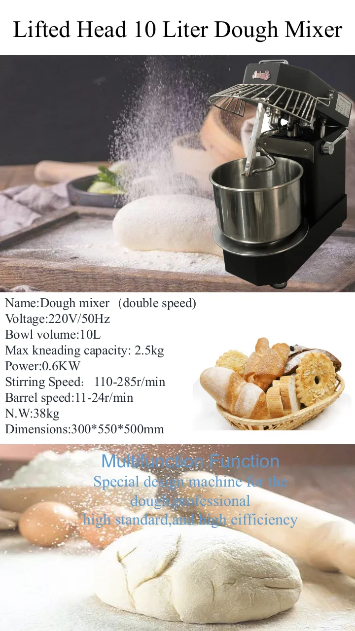 Best Price Lifted Head 10 Liter Commercial Pizza Dough Mixer Spiral Mixer