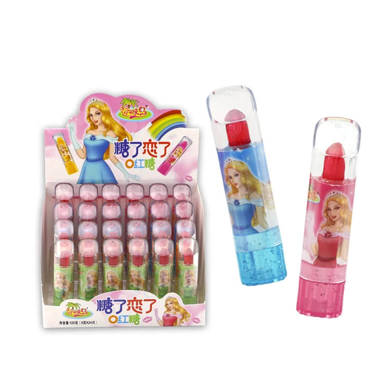 New Design Fruity Flavor Sugar Free Lipstick Candy with Led