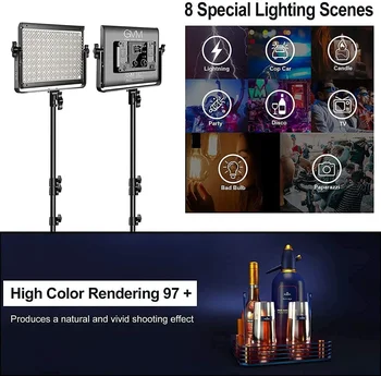 GVM-1000D 2pcs RGB Led Video Light with 2 Softboxes Photography Lighting Kit BT Control Full Color Video Lighting detail image