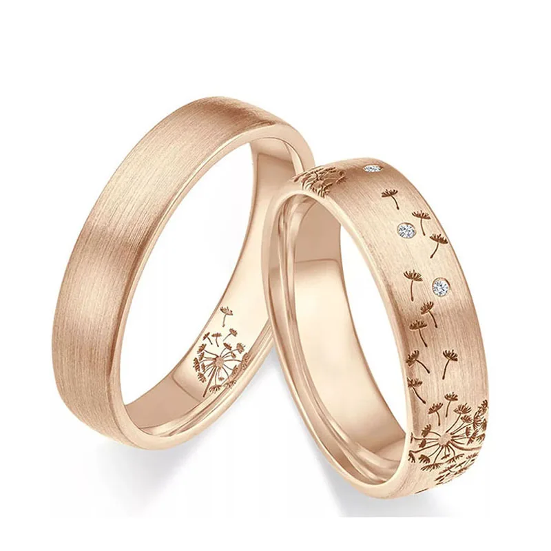Set di anelli per coppie in acciaio inossidabile dorato - Fedi placcate IP per lui e per lei - Anelli per promessa, fidanzamento, matrimonio, anniversario, amicizia - Italia