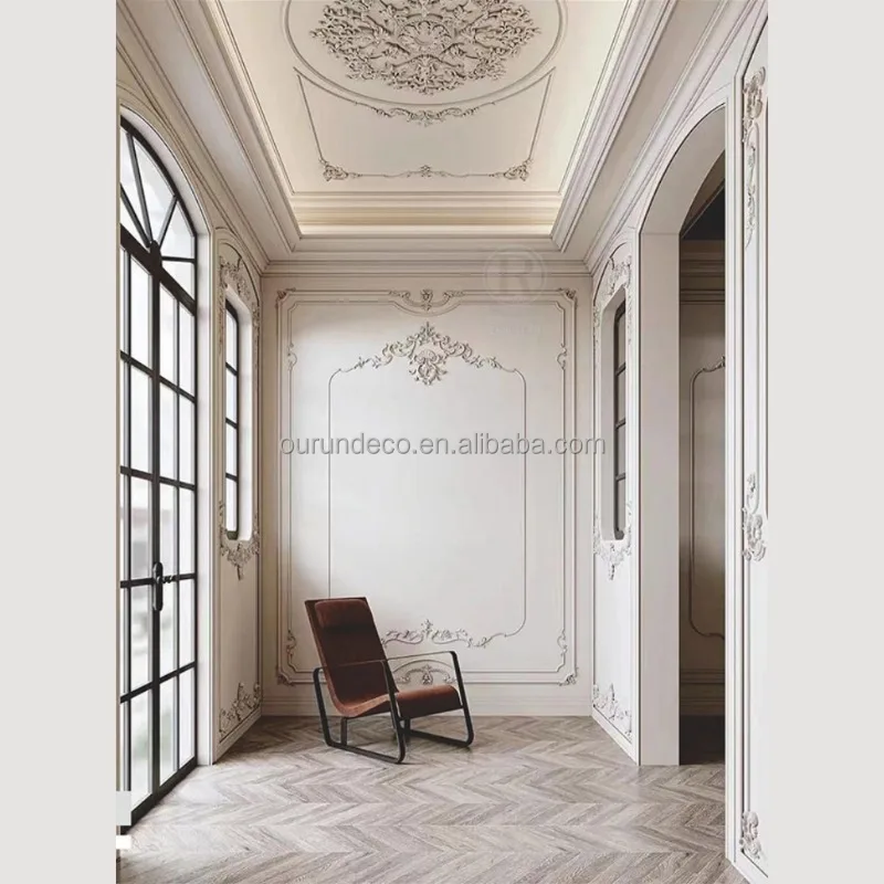 Modern Design PU Polyurethane Flat Moulding Plain Conical Interior Decoration Corner for Ceilings for Exterior Villas