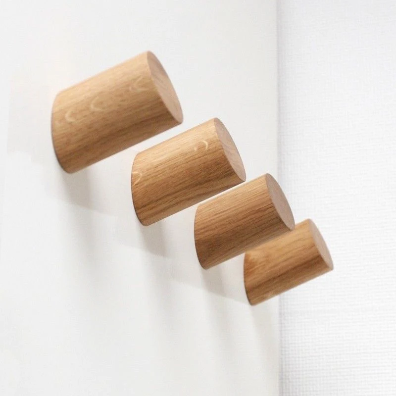 3 Pegs Wooden Coat Rack Hooks Holder Wall Mounted Hanging Crafts Plain Wood 