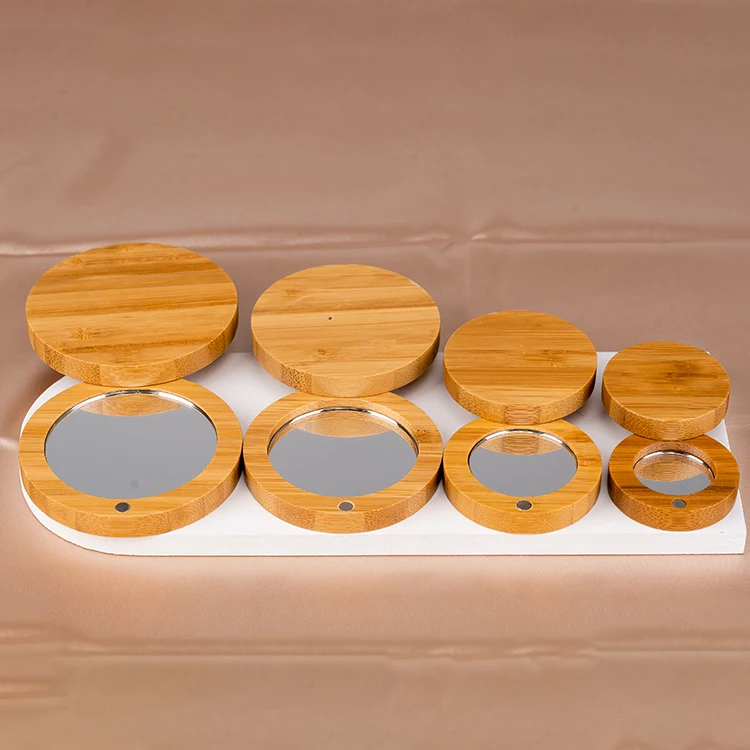 
Empty Cosmetic Packaging Bamboo Magnetic Makeup Case Organic Bamboo Eye Shadow Case 