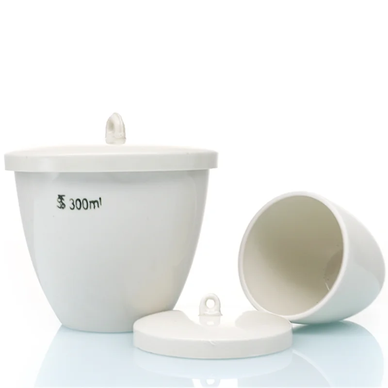 10ml-300ml Ceramic Porcelain Crucible With Cover Lid 1200 Celsius Lab  Laboratory