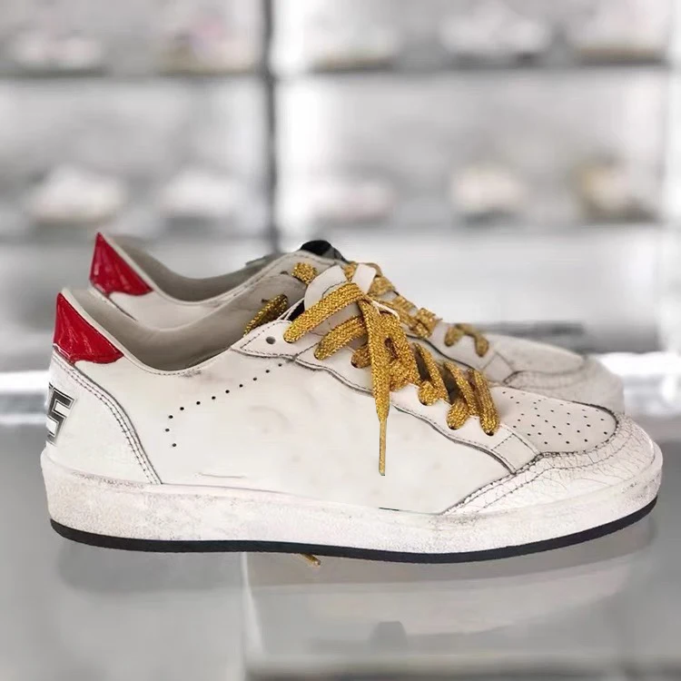 2023 Designer Golden Sports Board Men Women's Leather Shoes Ball Star