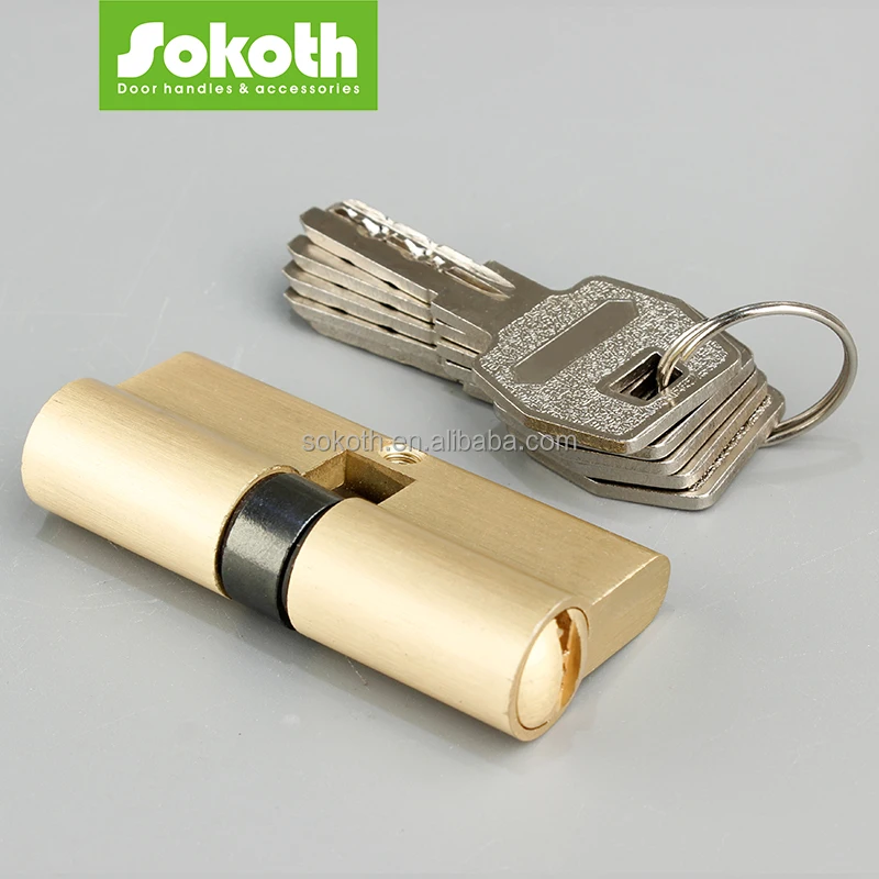 Standard 70mm Double Open Brass Lock Cylinder Brass Gold Color High