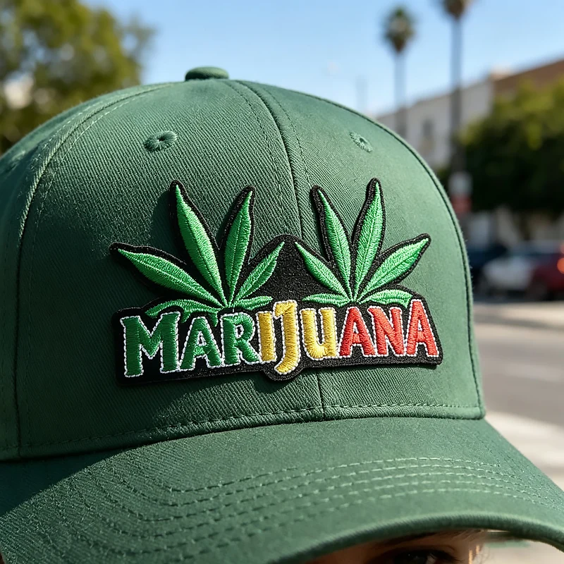 Patch Bordir Grosir Siap Kirim Aksesoris Pakaian DIY Daun Ganja