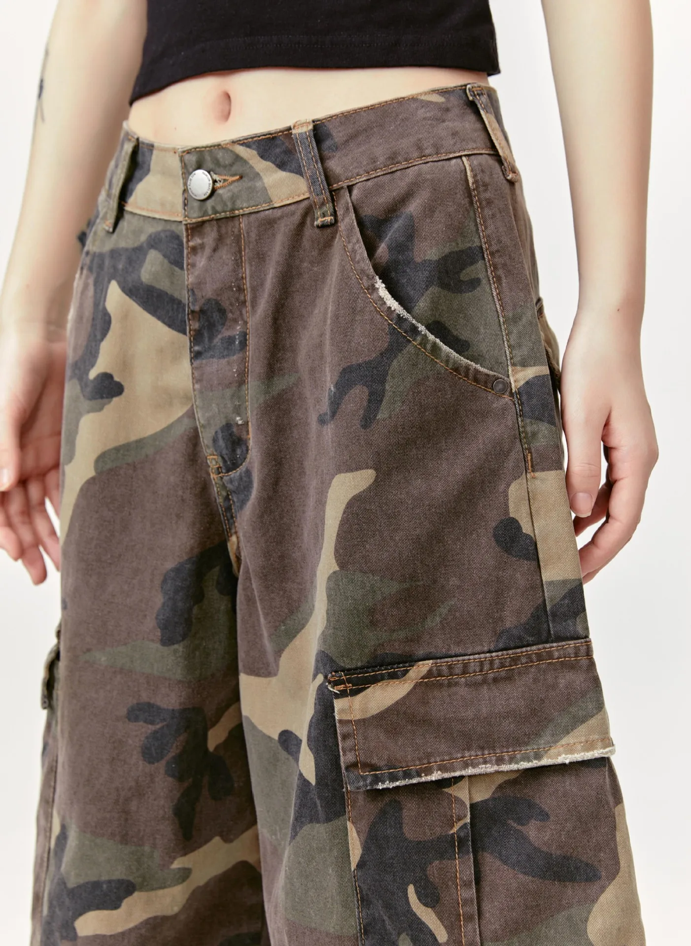 Clothing Manufacturers Desert Camo Cargo Loose Custom Denim Shorts Men Men's Shorts