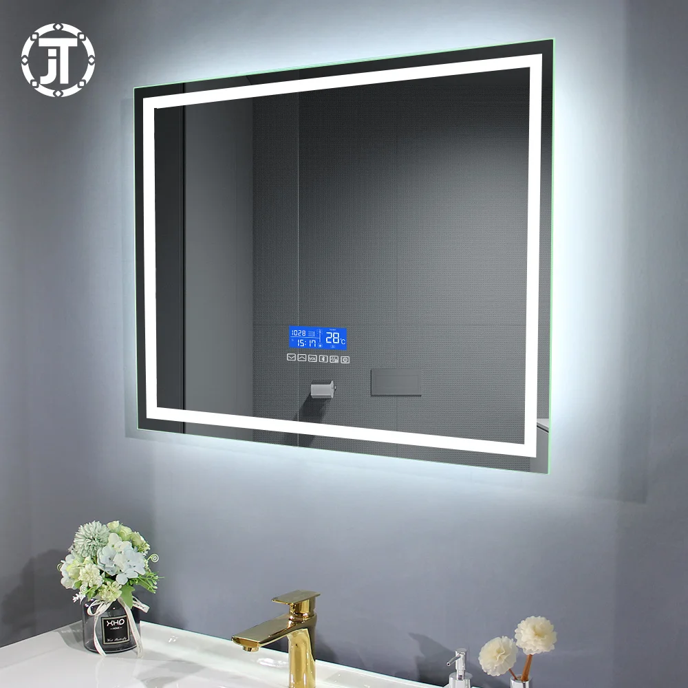 Lighted Bathroom Mirror With Bluetooth Speaker Smart Led Vanity Makeup
