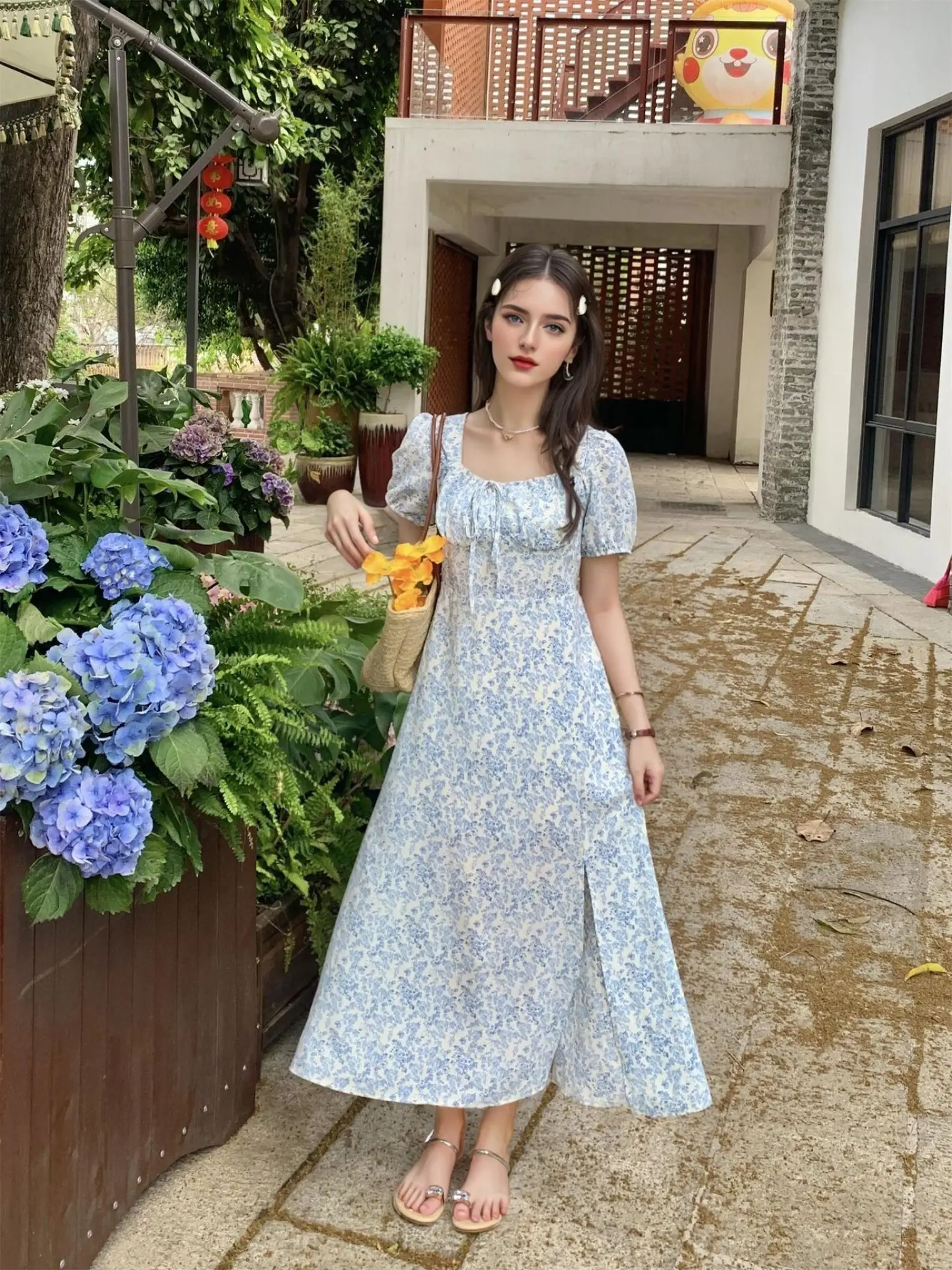 chinese dress ladies European catwalk style lapel lace patchwork waist a-line dress celebri –  Lee Nhi Boutique main image 0
