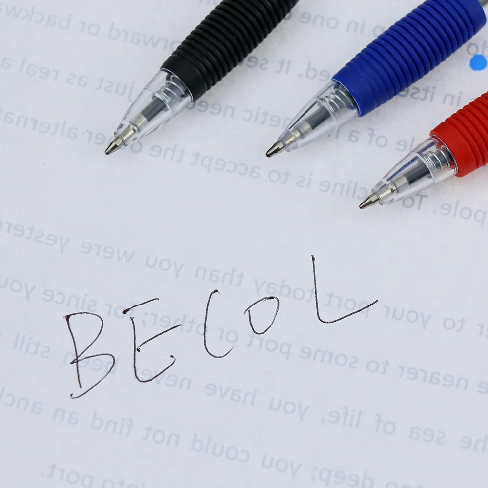 BECOL Promotional Simple Cheap Ballpoint Pen 0.7mm Black Red Black Ink Pen Custom Logo Plastic Ball Pen for Office