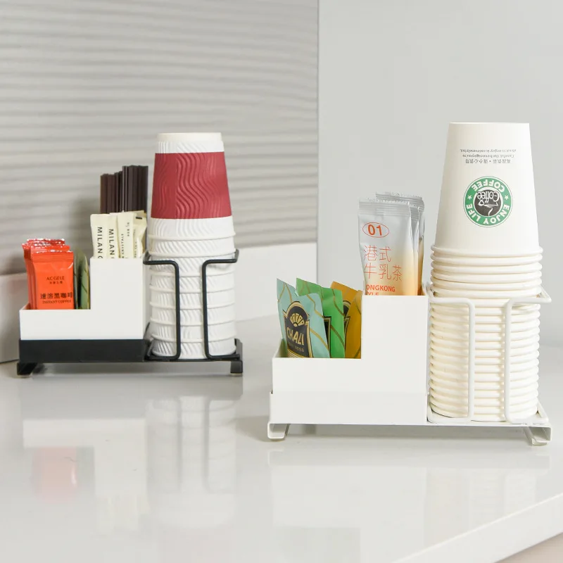 Cross-border Desktop Metal Disposable Cup Holder Multi-function Coffee Tea Bag Storage Rack Standing Countertop Mounted