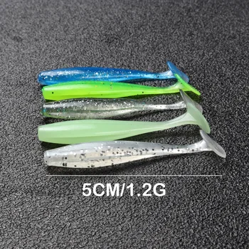 5cm 7cm Luya Smooth Two-Color T-Tail Artificial Soft Bait for Mandarin Fish-Stainless Steel Wave Design – Soft Lure – view 3