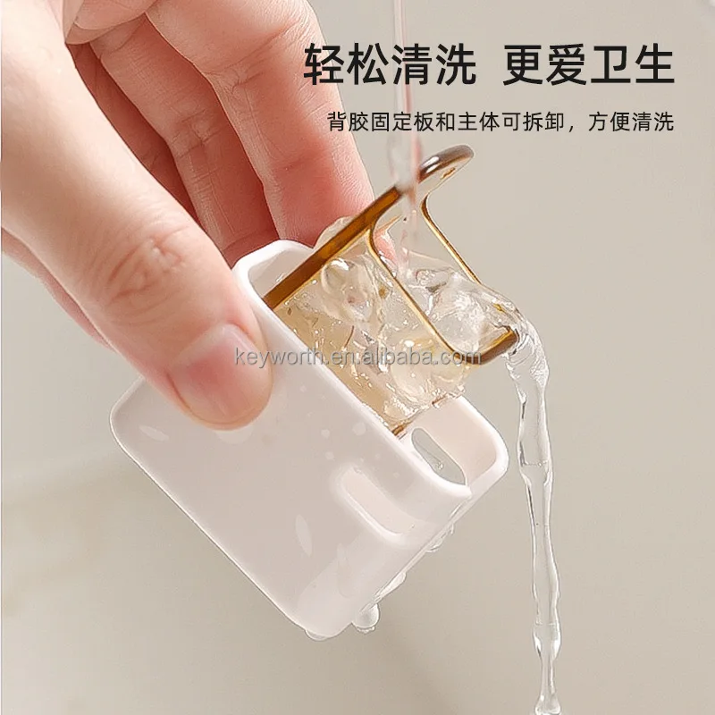 Toothbrush Holders for Bathrooms Wall Mounted with Cover Moisture-Proof and Dust-Proof Toothbrush Storage Organizer