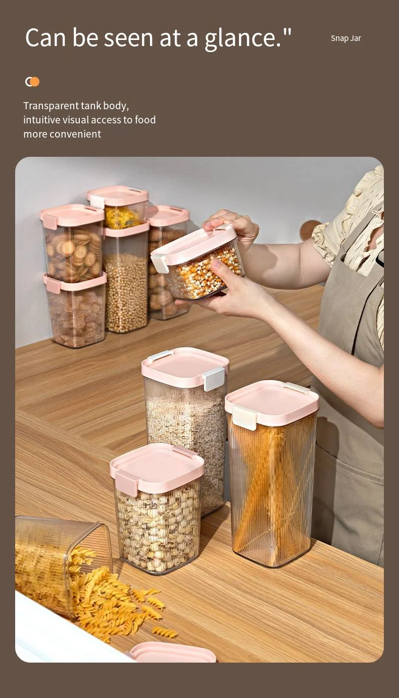 Sealed cans Grains and cereals kitchen storage food grade transparent plastic cans box snacks dry goods tea storage cans supplier