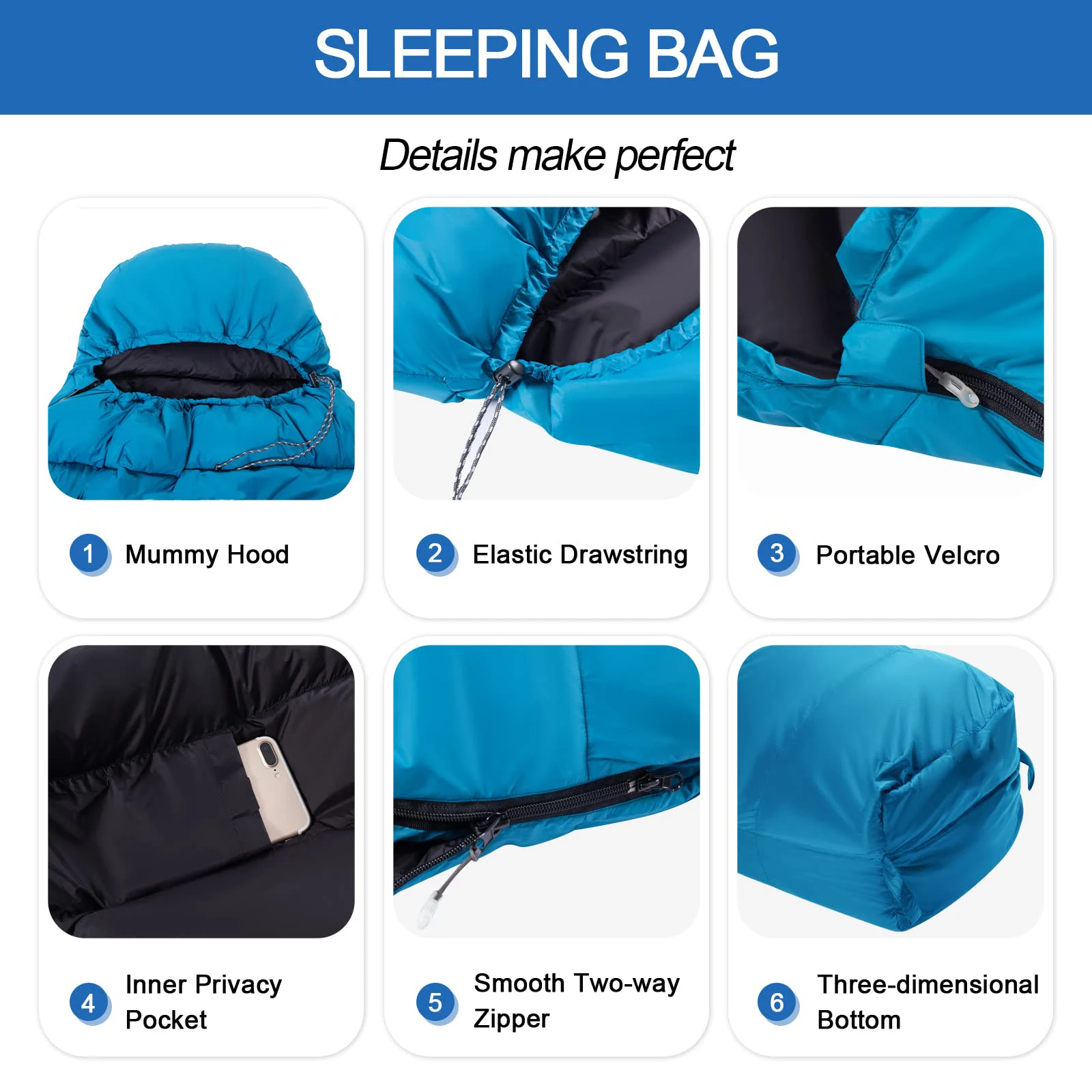 New Arrival Waterproof Portable Duck Down Sleeping Bag Manufacturer With Compression Sack supplier