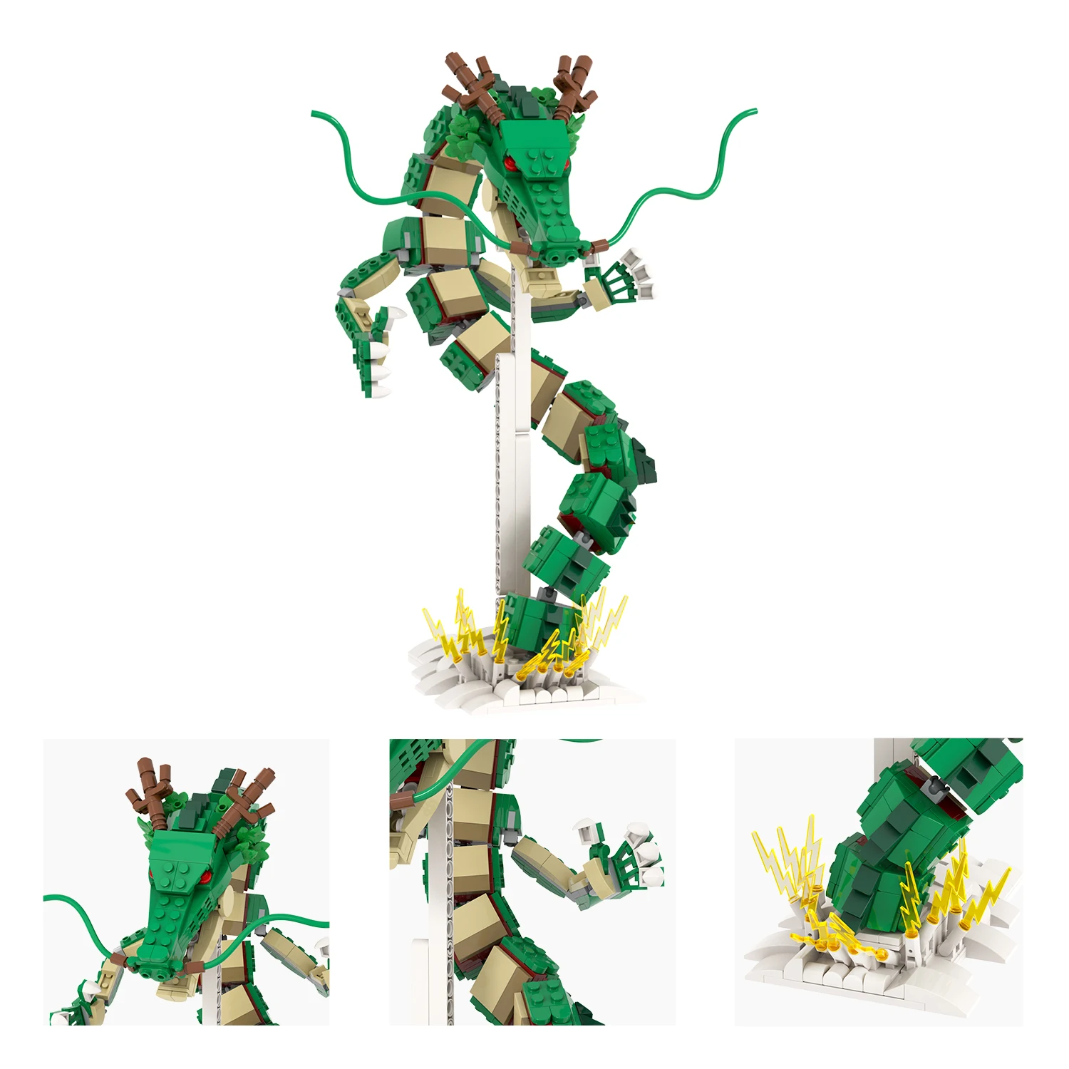 MOC1528 Small Shenron 759Pcs DBZ Japanese Anime Divine Dragon Creative Summon Make Wish Character Assembly Building Blocks Toys