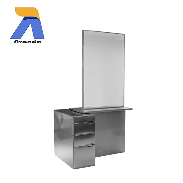 Stainless Steel Styling Stations Mirror Station Barber Station Furniture Material with double-sided