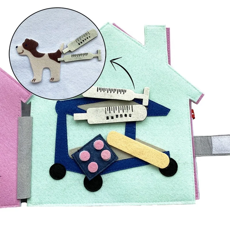 Activity Busy Book Toy DIY Handmade Fabric Cloth Felt Material Soft Baby Quiet Books Learning to Sensory Book Identify