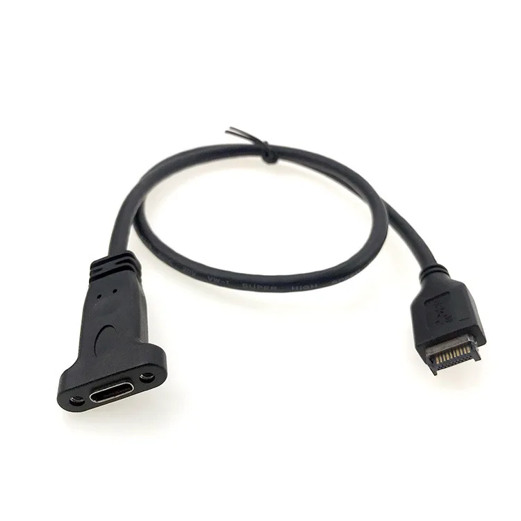 Cablecc Cavo Prolunga USB 3.1 Da Intestazione Pannello Frontale A USB-C Femmina | 40 Cm Con Vite Per Montaggio | Per Madri ASUS ROG MAXIMUS E Z270