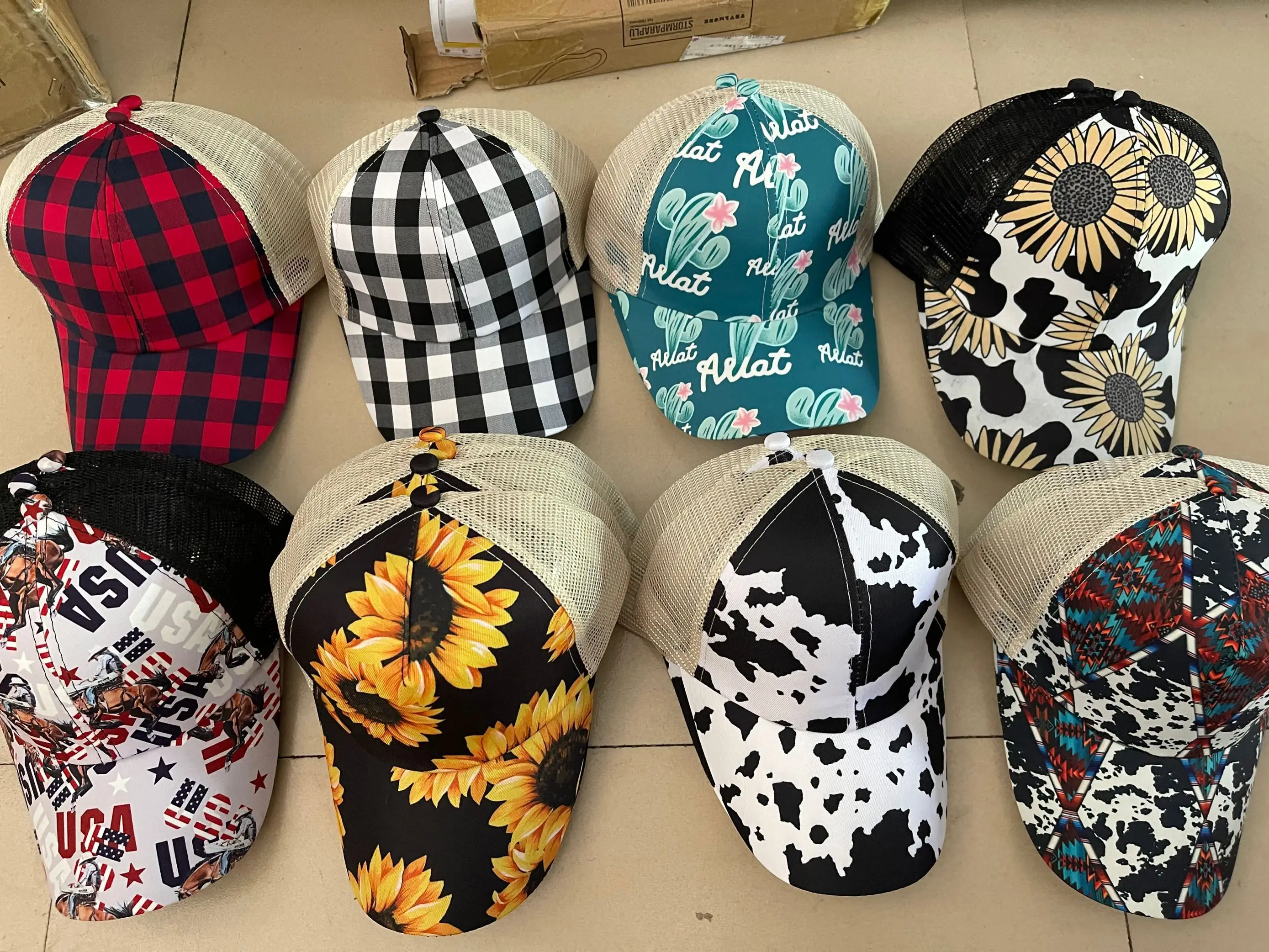 Customizable Ponytail Baseball Cap - Add Your Own Text/Logo For Women With Messy Buns